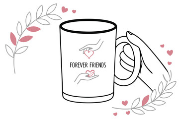 Minimalist coffee mug vector illustration