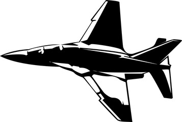 Vector illustration of black jet fighters on the white background.