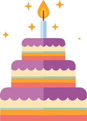 birthday cake with candles vector illustration