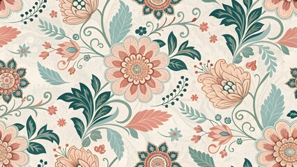 Elegant floral pattern seamless design textile print