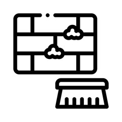 brick cleaning line icon