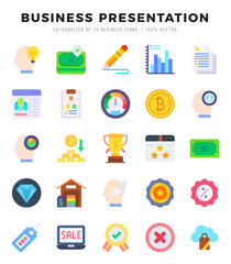 icons set. Business Presentation for web. app. vector illustration.