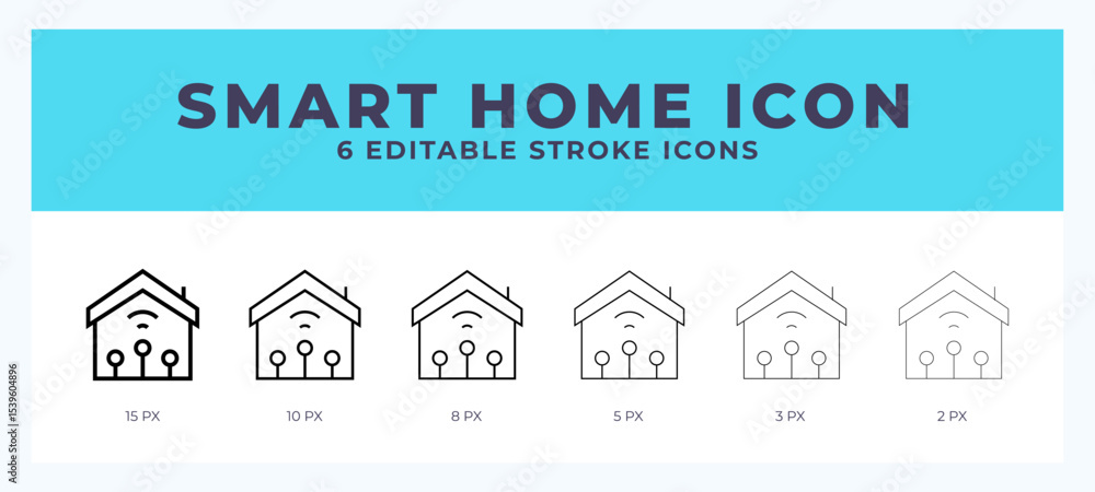 Poster smart home lineal icon symbol vector. black outline for web. app. presentation and more.