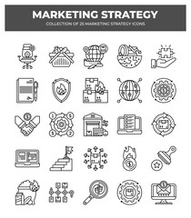 Collection of 25 Marketing Strategy Icons: Boost Your Business Growth