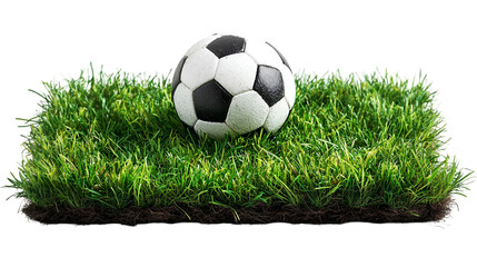 Obraz premium Soccer ball on grass field perfect for sports and recreation photography and design projects use this image transparent background png