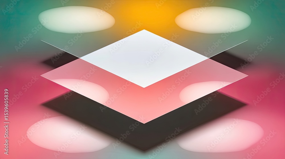 Aufkleber abstract 3d geometric design with overlapping semi-transparent squares