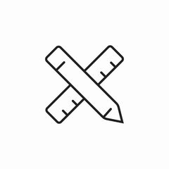 design ruler pencil icon sign vector