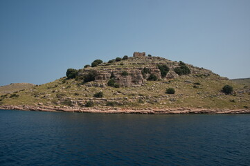 Sailing along Kornati islands in Croatia
