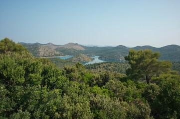 Panoramic view of Telascica Nature Park in Croatia