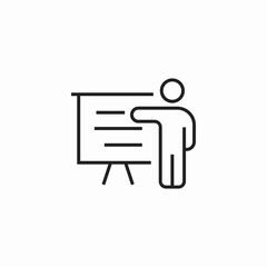 person whiteboard presentation icon sign vector