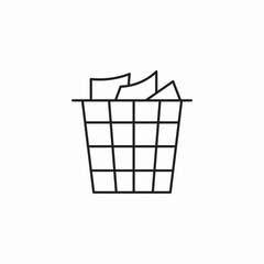 waste paper basket icon sign vector