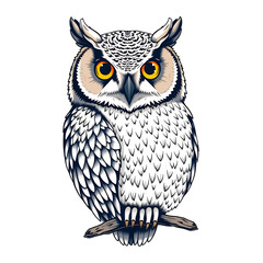 Fototapeta premium Wise Owl Illustration Graphic Design Vector Art