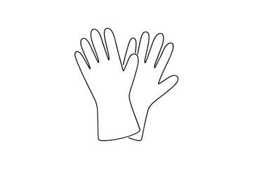 Obraz premium Rubber Gloves continuous one line drawing minimalism design