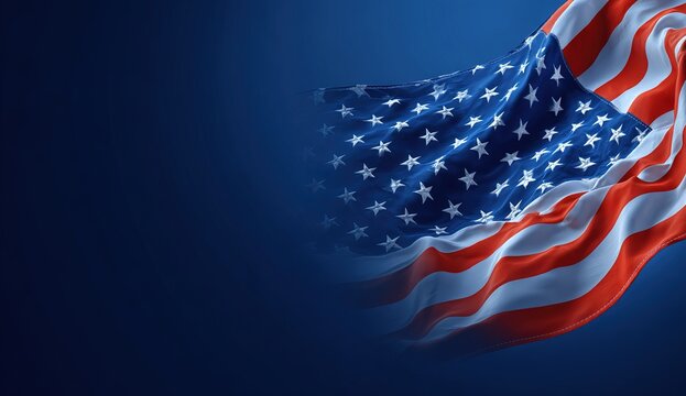 Happy 4th of July Independence Day USA - blue background vector. High quality