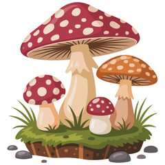 a mushroom vector art isolated illustration on white background