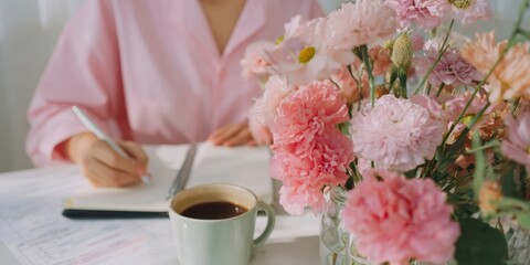 National Call Your Doctor Day Spring Focus Doctor Digital Scheduling and Notes with Coffee, Flowers, and Planning for Wellness and Mothers Day Sales