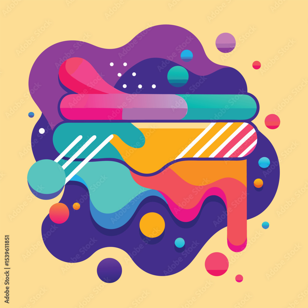 Fototapete abstract vector banners. geometric liquid forms. vector set of abstract creative backgrounds in mini