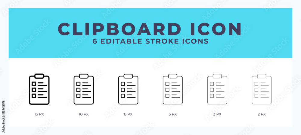 Poster clipboard stroke icon for web. mobile apps and ui.