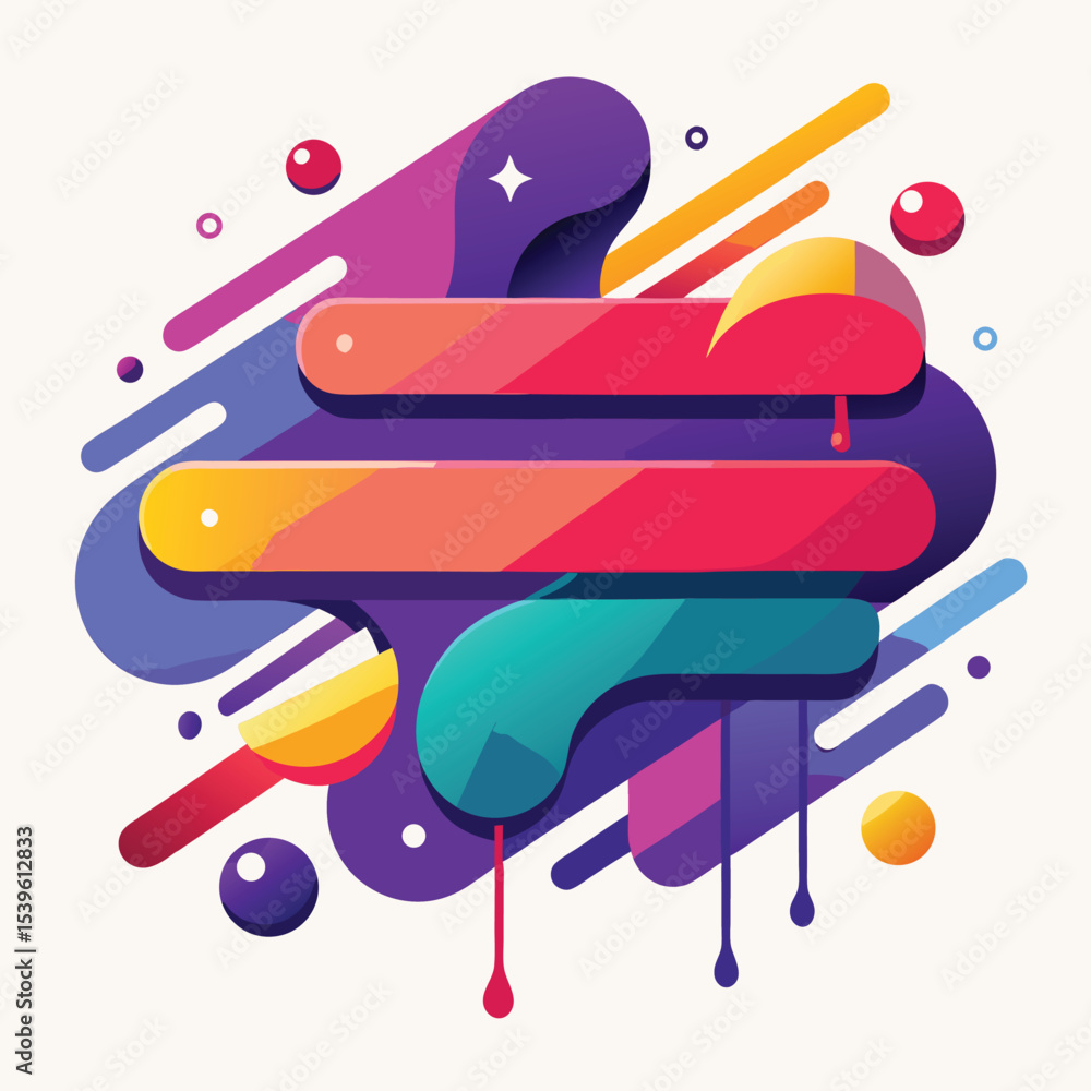 Fototapete abstract vector banners. geometric liquid forms. vector set of abstract creative backgrounds in mini