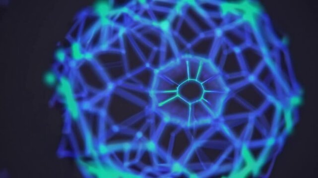 Leafhopper Facing Forward Toward Floating Neural Network Hologram with Subtle Green Glow