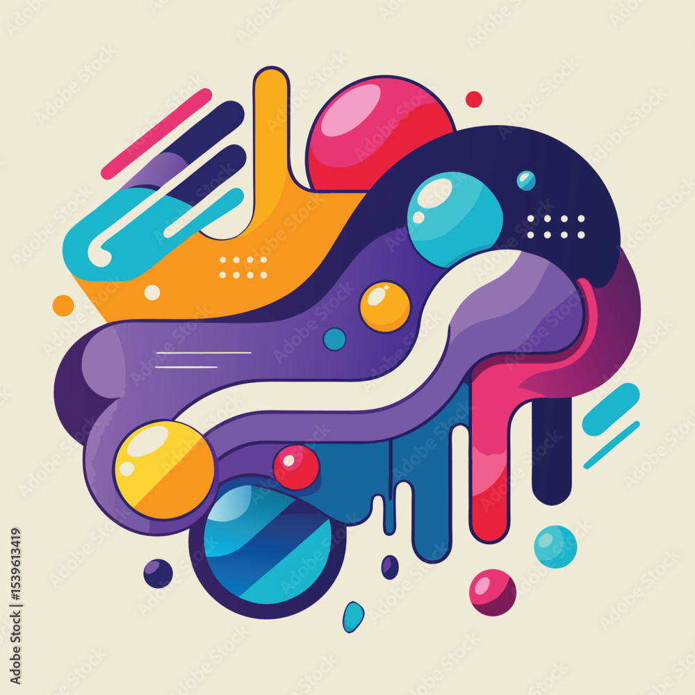 Fototapete abstract vector banners. geometric liquid forms. vector set of abstract creative backgrounds in mini
