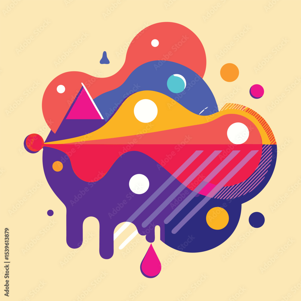 Aufkleber abstract vector banners. geometric liquid forms. vector set of abstract creative backgrounds in mini