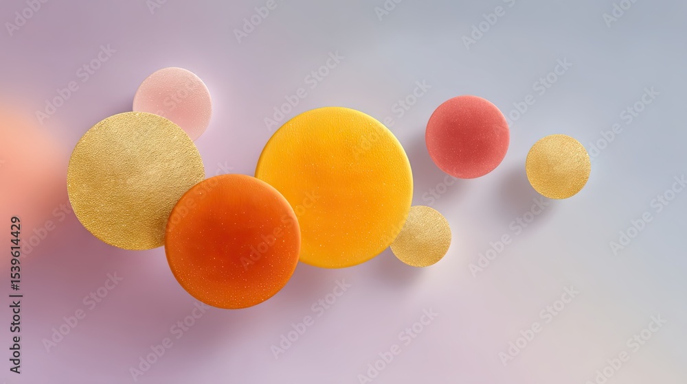 Poster abstract colorful circles on gradient background