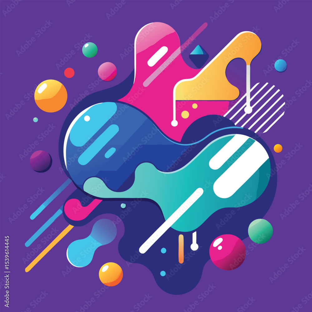 Fototapete abstract vector banners. geometric liquid forms. vector set of abstract creative backgrounds in mini