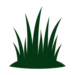 Simple dark green grass silhouette illustration