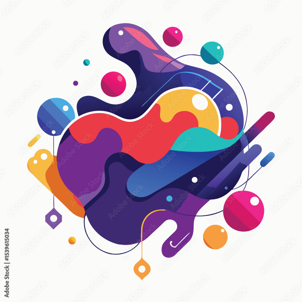 Fototapete abstract vector banners. geometric liquid forms. vector set of abstract creative backgrounds in mini