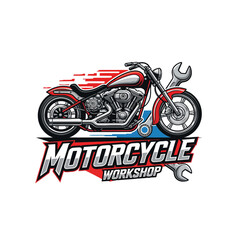 very cool motorcycle repair shop logo