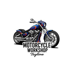 very cool motorcycle repair shop logo