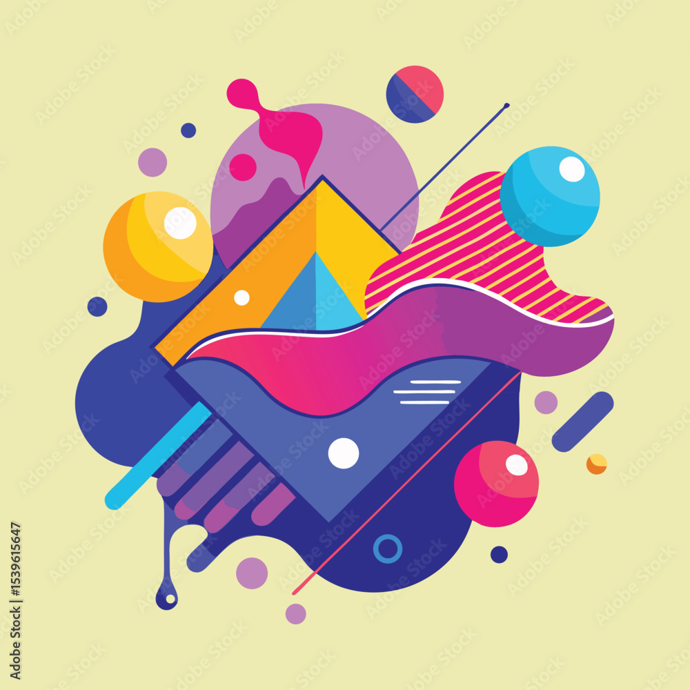 Poster Abstract vector banners. Geometric liquid forms. Vector set of abstract creative backgrounds in minimal trendy style with copy space for text 