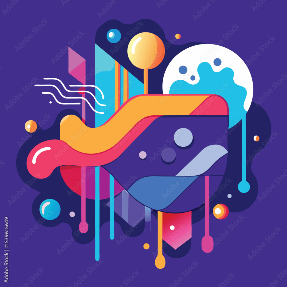 Poster Abstract vector banners. Geometric liquid forms. Vector set of abstract creative backgrounds in minimal trendy style with copy space for text 