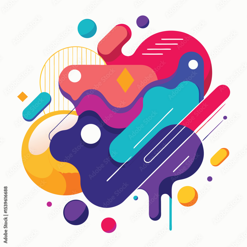 Fototapete abstract vector banners. geometric liquid forms. vector set of abstract creative backgrounds in mini