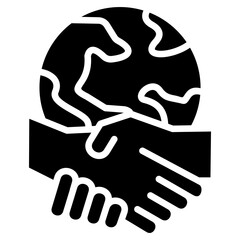 peace & conflict resolution glyph icon