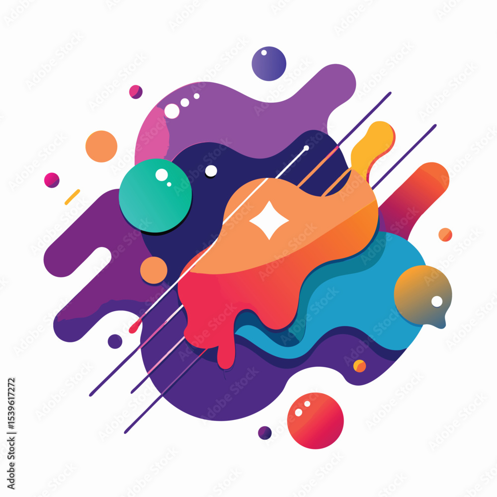 Fototapete abstract vector banners. geometric liquid forms. vector set of abstract creative backgrounds in mini