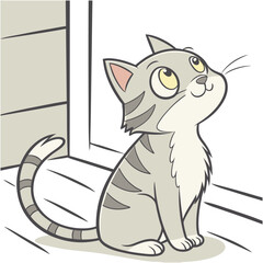 cat vector kitten icon logo cartoon character illustration doodle white