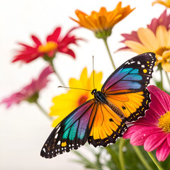 Naklejka premium monarch butterfly on flower