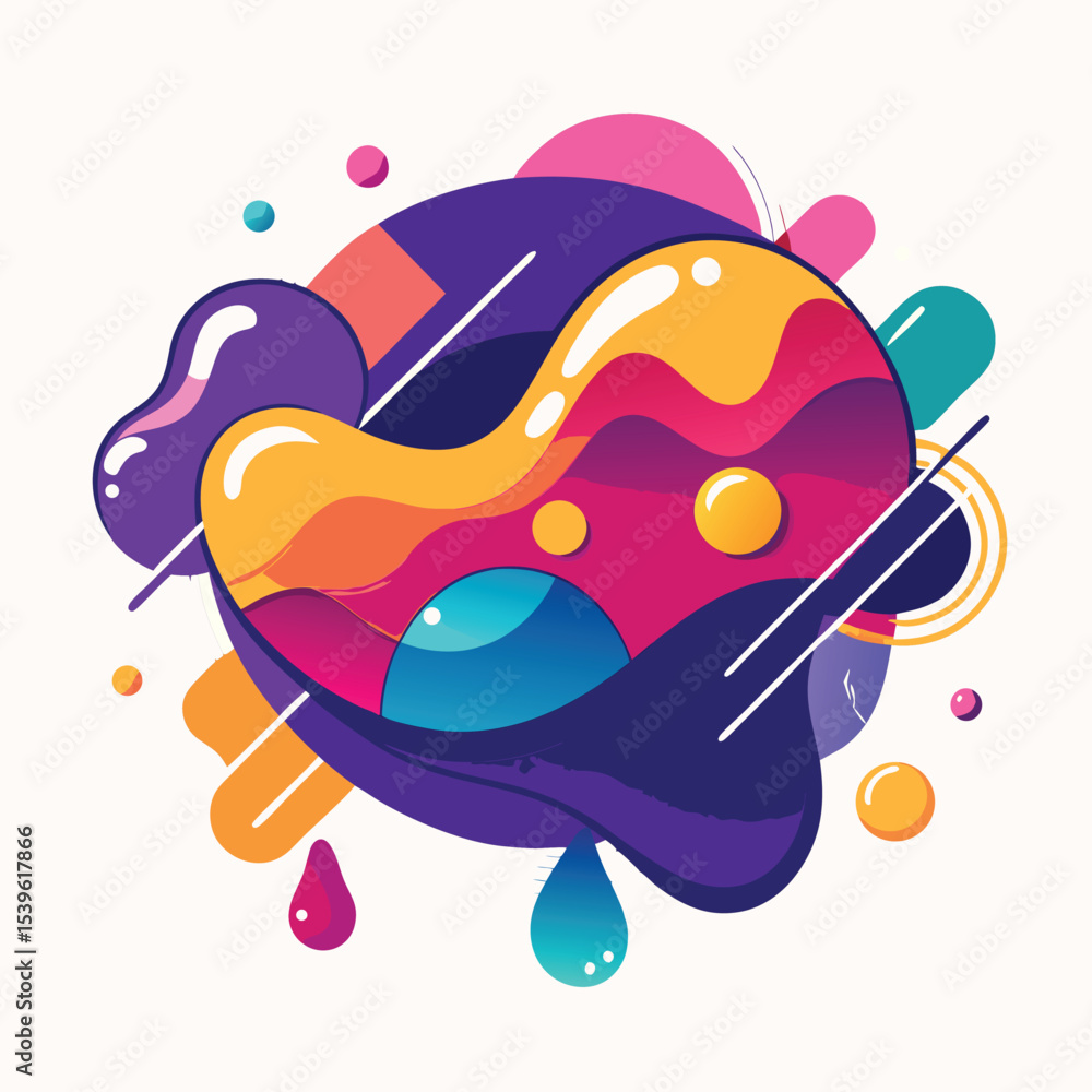 Fototapete abstract vector banners. geometric liquid forms. vector set of abstract creative backgrounds in mini