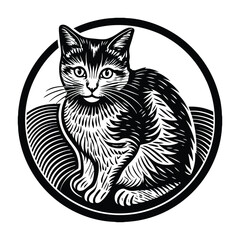 Cute and funny cats doodle vector set. Cartoon cat or kitten characters design collection with flat color in different poses. Set of purebred pet animals isolated on white background.