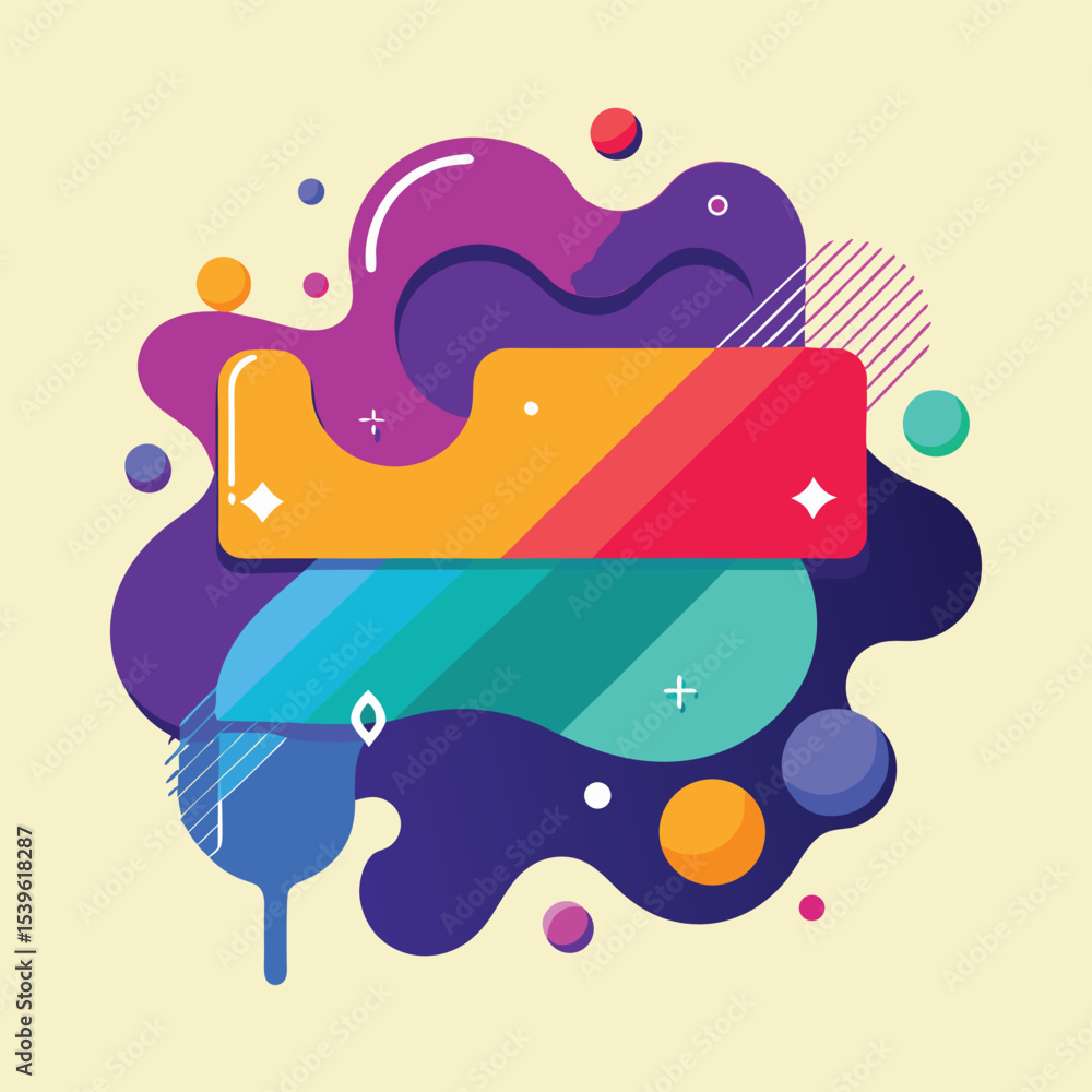 Fototapete abstract vector banners. geometric liquid forms. vector set of abstract creative backgrounds in mini