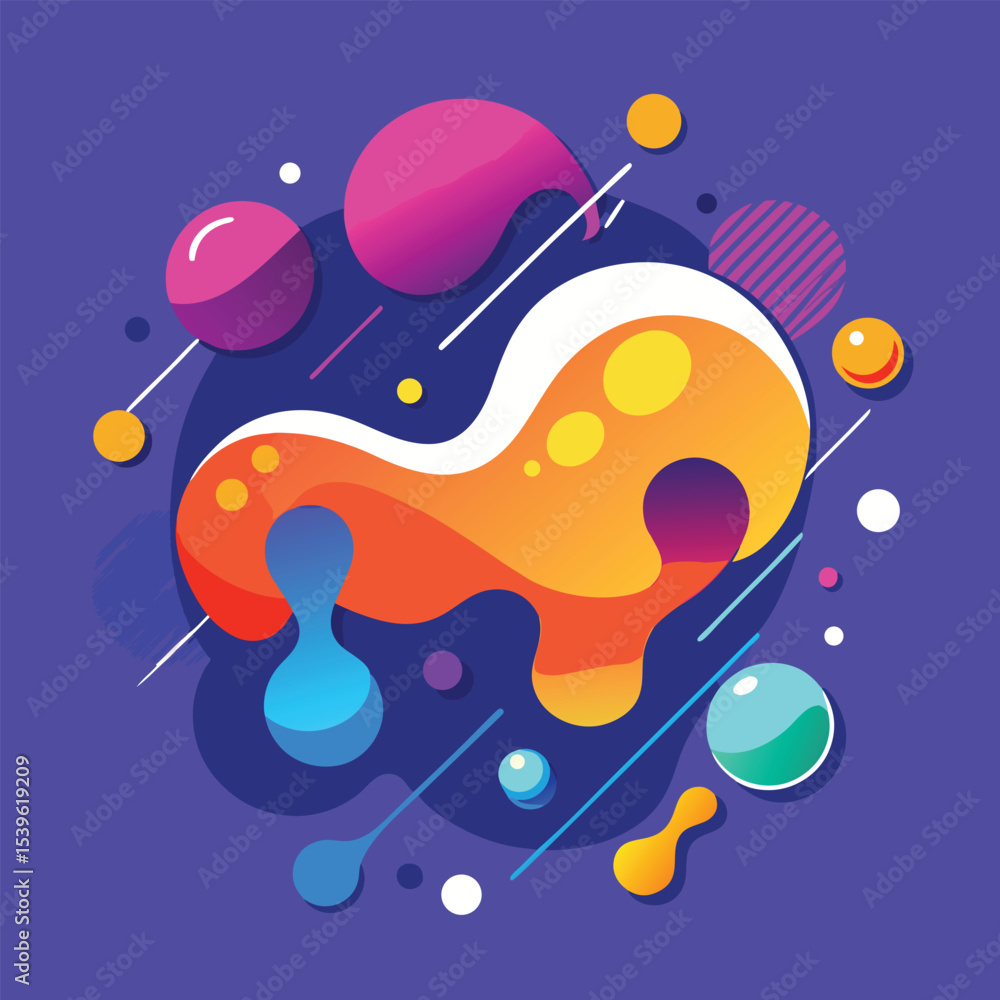 Fototapete abstract vector banners. geometric liquid forms. vector set of abstract creative backgrounds in mini