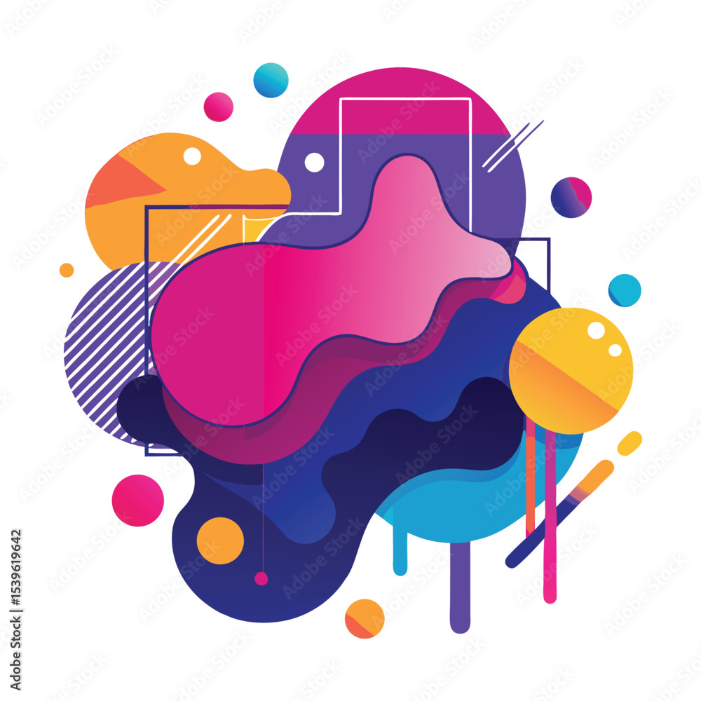 Fototapete abstract vector banners. geometric liquid forms. vector set of abstract creative backgrounds in mini
