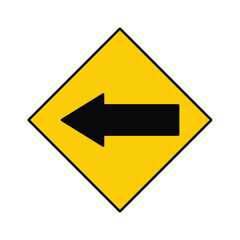 yellow road sign