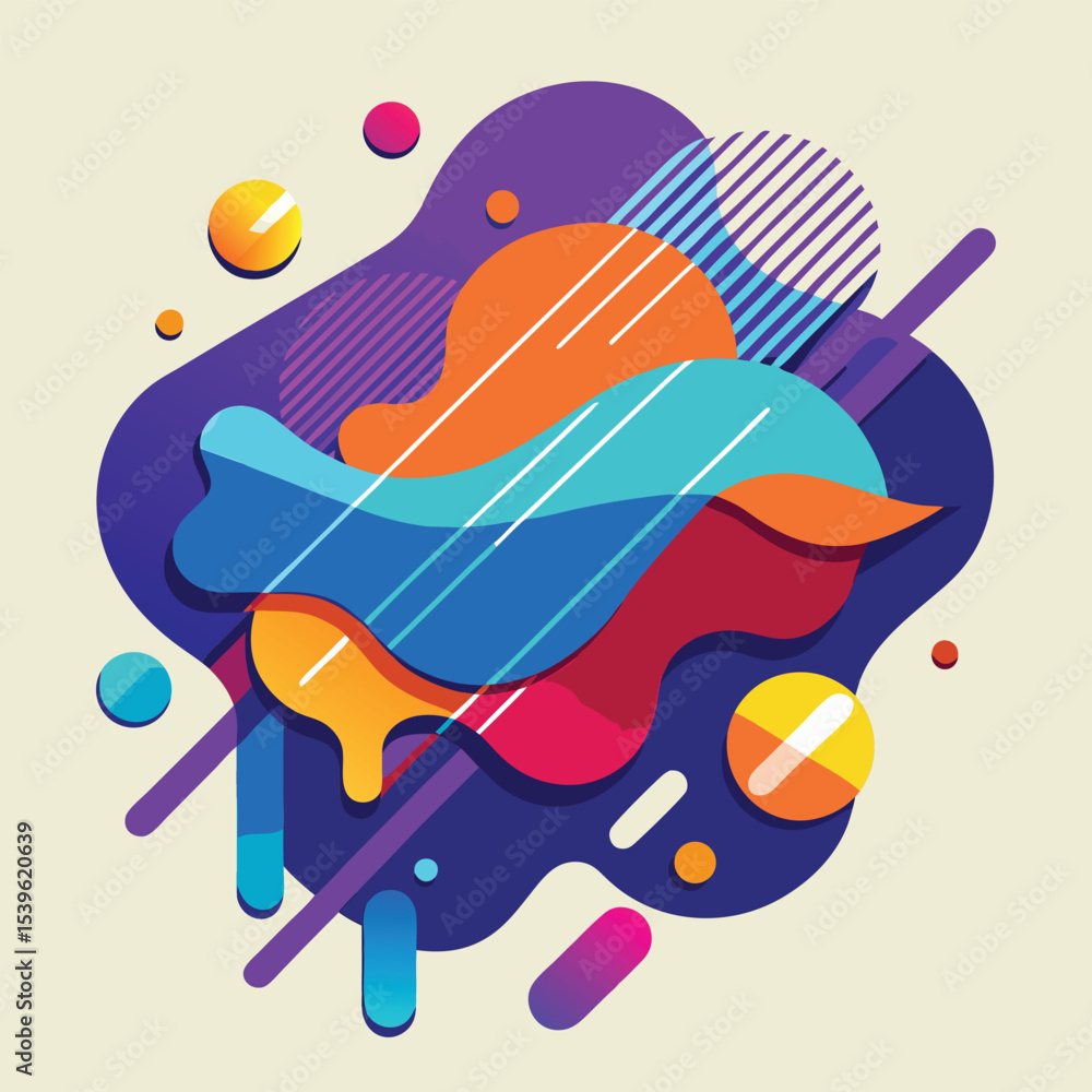 Fototapete abstract vector banners. geometric liquid forms. vector set of abstract creative backgrounds in mini