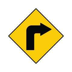 yellow road sign