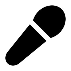 Vector mic icon in solid and minimalist style. Designed for user interfaces, music applications. This SVG icon is fully scalable. A perfect addition to modern digital audio environments.