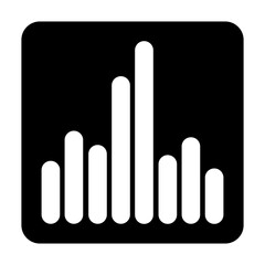 Obraz premium Vector eq icon in solid and minimalist style. Designed for user interfaces, music applications. This SVG icon is fully scalable. A perfect addition to modern digital audio environments.