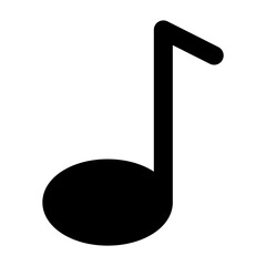 Vector note icon in solid and minimalist style. Designed for user interfaces, music applications. This SVG icon is fully scalable. A perfect addition to modern digital audio environments.